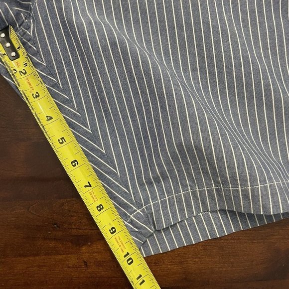 Banana Republic Mens Vintage Straight Flat Front Blue White Striped Shorts 38 - Picture 7 of 8